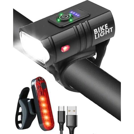Éclairage vélo, phare avant de vélo rechargeable USB 2000 lumens ultra-lumineux, étanche IPX5, 6+4 modes, rechargeable USB (1/5)