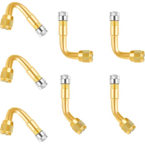 Lot de 7 rallonges de valve de pneu universelles 45/90/135, rallonge de valve Schrader en laiton pour voiture et moto. (1/5)