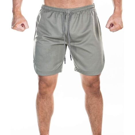 Short de sport 2 en 1 pour homme, idéal pour la course, la musculation et l'entraînement, séchage rapide - XXL - Gris (1/3)