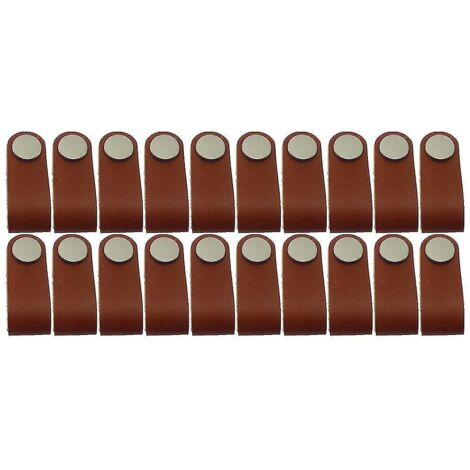 Poignée de valise en cuir faite main, poignée de tiroir, bouton de porte, lot de 20