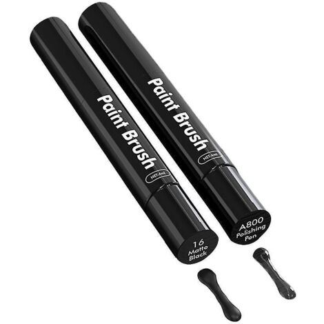 Correcteur de rayures pour carrosserie - Pinceau applicateur de peinture (2 pièces) - Noir mat (1/5)