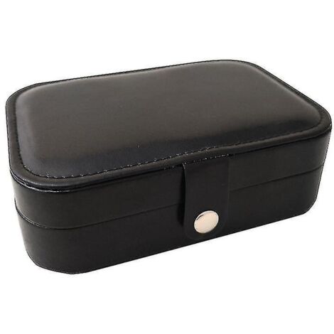 Boîte à bijoux de voyage, boîte à bijoux en PU pour femmes et filles, mini étui de voyage portable pour boucles d'oreilles, Ringblack (1/5)