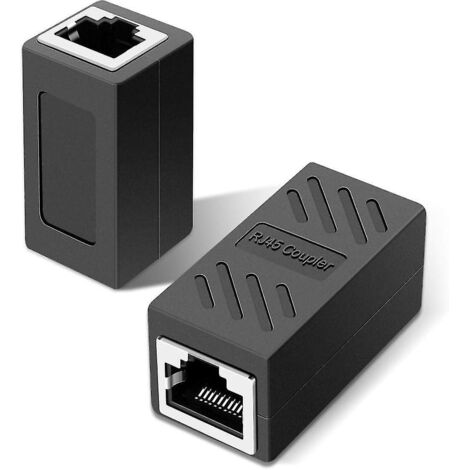 Connecteur RJ45 en 2 parties, adaptateur d'extension de câble Ethernet femelle-femelle (noir) (1/5)