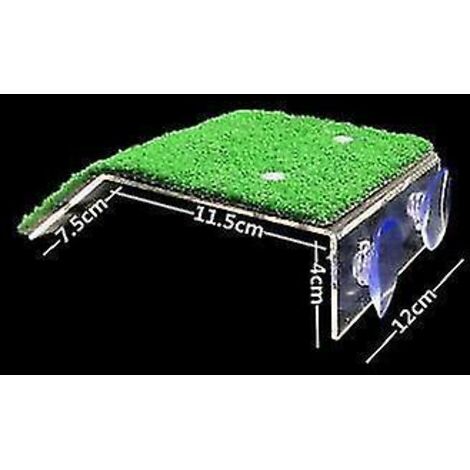Plateforme de repos pour tortues, rampe pour tortues, terrasse de repos pour tortues, échelle pour reptiles avec gazon artificiel, décoration d'aquarium - M (1/4)