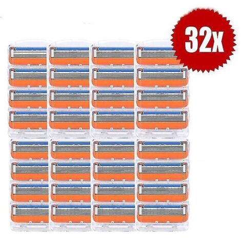 32 lames de rasoir 5 couches compatibles avec le rasoir Gillette Fusion pour homme (1/5)