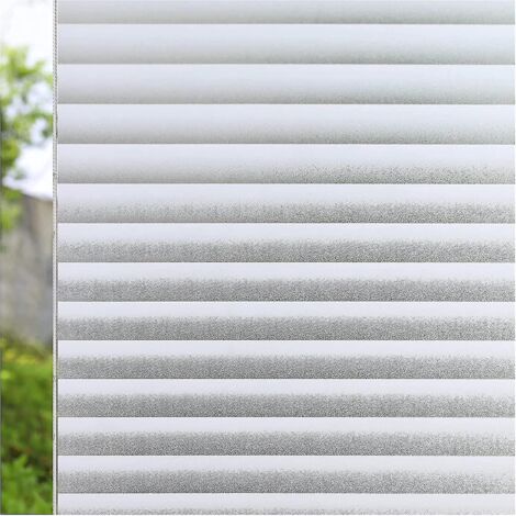 Film décoratif opaque pour fenêtre, effet givré, sans adhésif, amovible, idéal pour porte de douche ou de salle de bain - 75 x 200 cm - Kaki