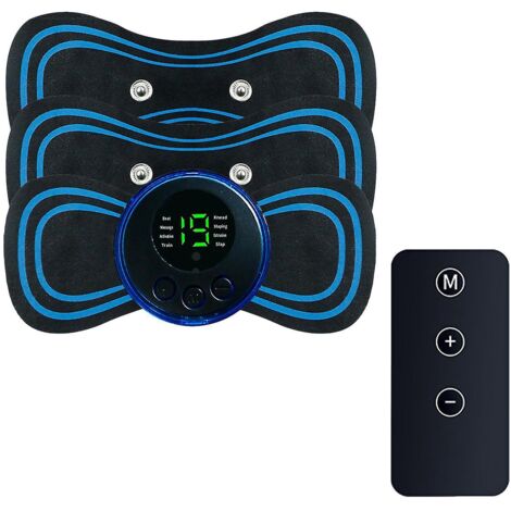 Appareil de massage EMS mini à microcourant, tapis de massage bioélectrique EMS pour points d'acupuncture, pour les bras, la nuque, les épaules, le dos, la taille et les jambes - avec 3 électrodes - T (1/5)