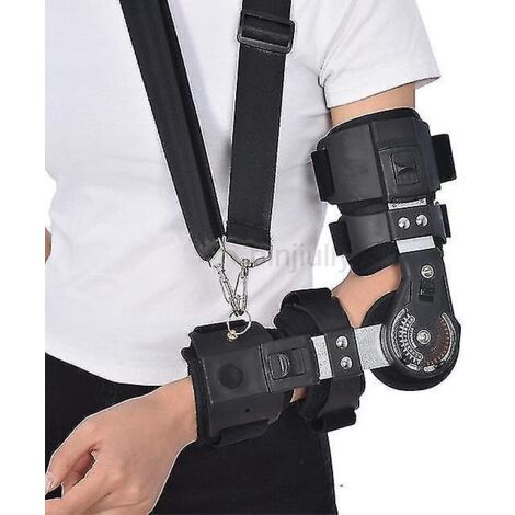 Attelle de fixation du coude à longueur réglable Jwl, attelle d'entraînement du coude, écharpe respirante pour l'avant-bras, protection améliorée pour le bras gauche (1/4)