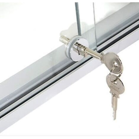 Serrure pour porte vitrée. Serrure pour porte coulissante. Serrure ronde pour verre. Serrure pour porte mobile. Serrure pour armoire à bijoux. Serrure ronde pour verre. (1/4)