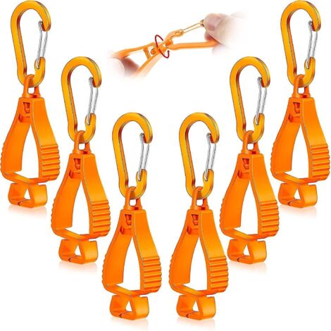 Lot de 6 pinces de préhension pour gants, porte-gants, clip de sécurité pour gants, pince de préhension Catchorange (1/5)