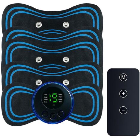 Appareil de massage EMS mini à microcourant, tapis de massage bioélectrique EMS pour points d'acupuncture, pour les bras, la nuque, les épaules, le dos, la taille et les jambes - avec 5 électrodes - T (1/5)