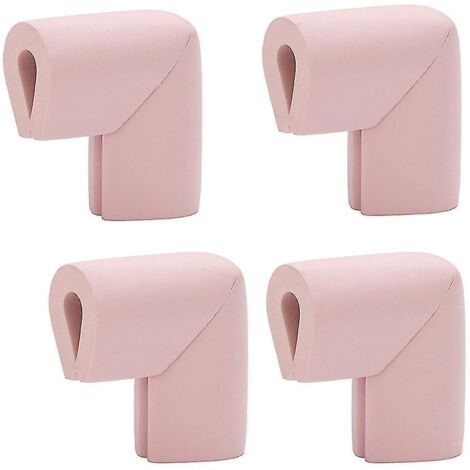 Lot de 4 protections d'angle en caoutchouc souple anti-collision pour la sécurité des enfants (rose) (1/5)