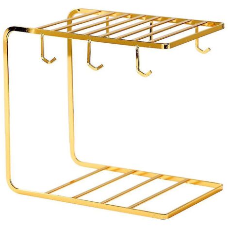 Porte-tasses à café en verre, support de rangement pour comptoir, organisateur de tasses à café suspendu pour K (1/5)