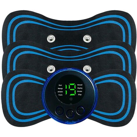 Appareil de massage EMS mini à microcourant, tapis de massage bioélectrique EMS pour points d'acupuncture, pour les bras, la nuque, les épaules, le dos, la taille et les jambes - avec 3 électrodes - s (1/5)