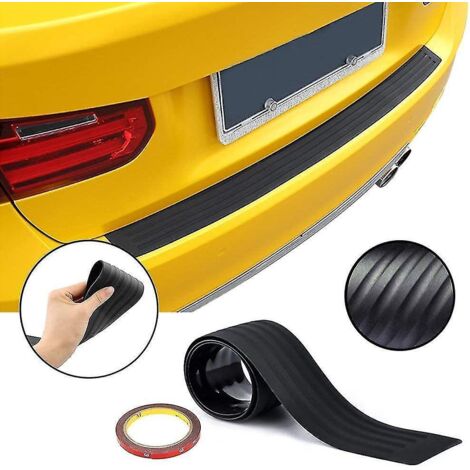 Protection anti-rayures en caoutchouc pour pare-chocs arrière, autocollants de protection de seuil de porte noirs, taille universelle pour voiture, pick-up, SUV et camion (35,4 x 3,14 pouces) (1/5)