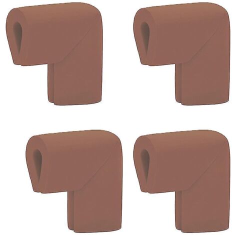 Lot de 4 protections d'angle en caoutchouc souple anti-collision pour la sécurité des enfants - Marron (1/5)