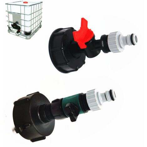 Connecteur de robinet d'arrosage pour récipient IBC S60x6 1000 L (robinet seulement, sans cuve ni seau)