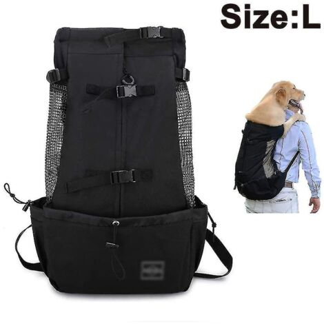 Sac à dos de transport pour chiens de petite et moyenne taille - Noir - Taille L (1/4)