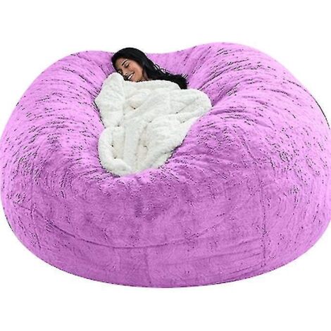 Pouf Lazy Sofa en fausse fourrure - 135 cm x 65 cm - violet (1/5)