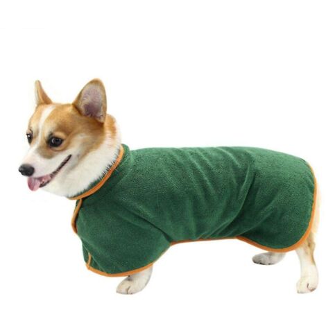 Peignoir pour chien en microfibre super absorbante - Taille L (1/5)