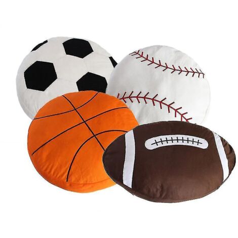 Ballon de basket-ball, de baseball, de rugby, de football et de soccer - Coussin décoratif en peluche - Jouet d'hiver - Baseball (1/3)