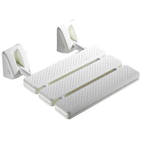 Siège de douche mural pliable, chaise de douche relaxante murale, banc de spa à assise solide, blanc (1/5)