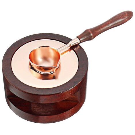 Kit de chauffe-cire avec cuillère à fondre et manche en bois, outil pour four à cire (1/4)