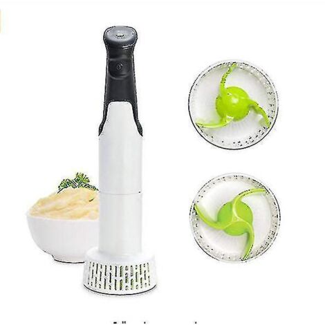 Presse-purée électrique, mixeur plongeant 3 en 1, hachoir à légumes, ensemble multi-usages pour purées et fouets, mixeur plongeant pour des mélanges et purées parfaits pour les aliments pour bébés.