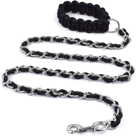 Laisse pour chien Chewy de 1,7 m (5,5 pi) en métal robuste avec poignée souple pour chiens moyens et grands. (1/3)