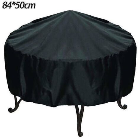 Housse pour foyer extérieur (84 x 50 cm), robuste, ronde, imperméable et résistante aux UV, pour terrasse et jardin. (1/5)