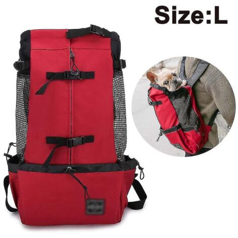 Sac à dos de transport pour chiens de petite et moyenne taille, rouge - Taille L (1/5)