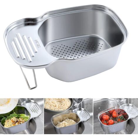 Panier d'égouttage en acier inoxydable pour évier de cuisine