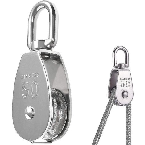 Poulie pivotante à roue unique M50 en acier inoxydable 304, charge admissible 400 kg - Argent (1/5)