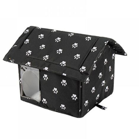 Niche extérieure pour chats errants, isolée, imperméable, chaude et résistante aux intempéries, idéale pour l'hiver. Abri pour chats d'extérieur et d'intérieur. (1/5)