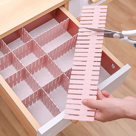 Séparateur de tiroir en 16 pièces, organisateur de rangement de tiroir ajustable et flexible pour la maison (1/5)