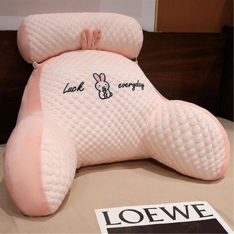 Coussin de lecture pour lit, soutien lombaire et dorsal, accoudoirs, coussin d'assise, coussin de relaxation - Rose (1/5)