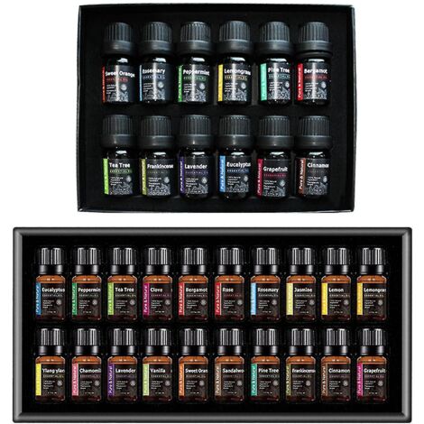 Coffret d'huiles essentielles d'aromathérapie pures, aux arômes naturels de plantes (20 pièces) (1/4)