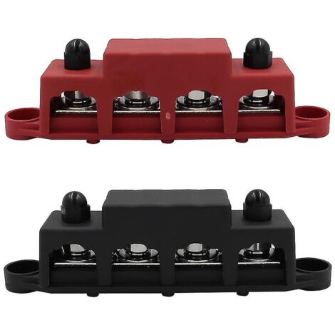 Lot de 2 bornes de distribution électrique M8 M10 250 A à 4 pôles pour batterie de voiture ou camping-car. (1/5)