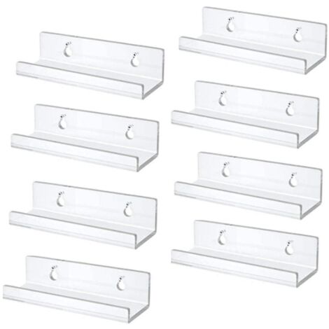 Étagère murale transparente pour disques vinyles (lot de 8), présentoir en acrylique, support pour disques vinyles (1/5)