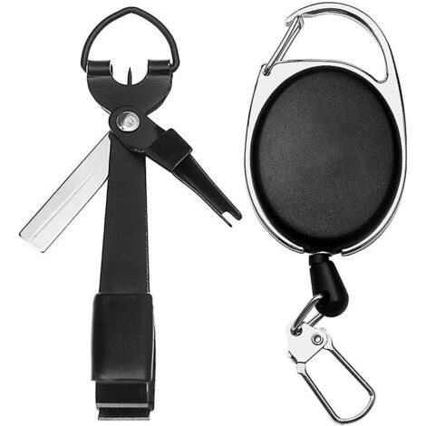 Outil de pêche 4 en 1 pour nœuds rapides avec porte-clés rétractable et coupe-ligne multifonctionnel (1/5)