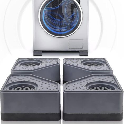 Patins anti-vibrations pour lave-linge, lot de 4, 4 pieds anti-chocs et anti-bruit pour lave-linge et sèche-linge, 4,5 cm (1/5)