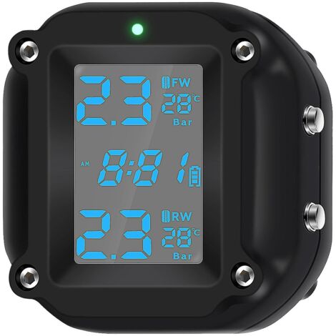 Système de surveillance de la pression des pneus de moto Moto TPMS, alarme de pneu automatique pour moto, moniteur LCD en temps réel pour deux (1/5)