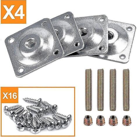 Plaques de fixation pour pieds de meubles, plaques de fixation pour pieds de meubles, plaque en T robuste (1/5)