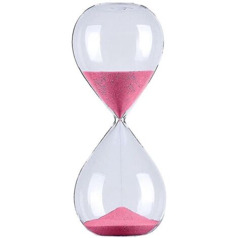 Sablier en verre décoratif 5/30/60 minutes - Rose - Outil de gestion du temps original - 60 minutes (1/5)