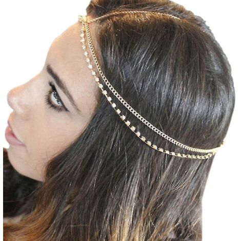 Bijou de cheveux bohème pour fête et mariage, couronne Vantage, pompon en métal, bandeau pour femme 3 (1/5)