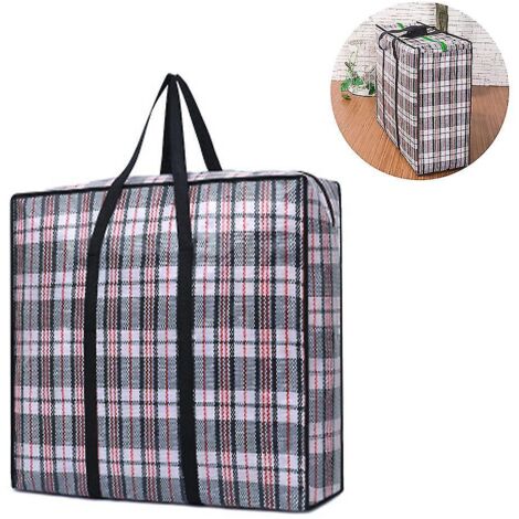 Grand sac de rangement avec fermeture éclair résistante, sac organisateur noir (1/5)