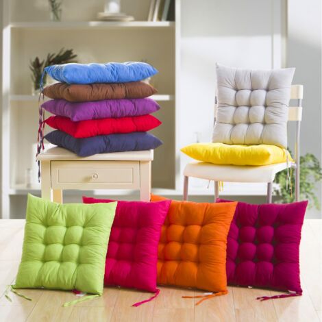 Coussin de chaise uni 40 x 40 x 5 cm, coussin de chaise de bureau/ordinateur, coussin tatami automne/hiver, gris (1/5)