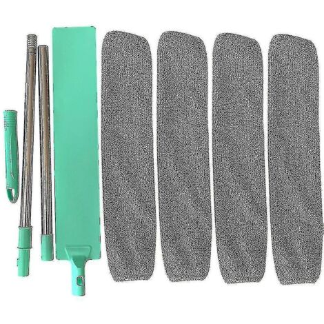 Brosse à poussière de chevet à long manche, balai à franges réutilisable en microfibre, lot de 4 (1/4)
