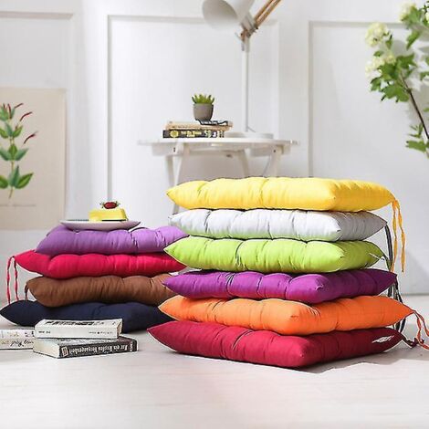 Coussin de chaise uni 40 x 40 x 5 cm, coussin de chaise de bureau/ordinateur, coussin tatami automne/hiver, violet (1/5)