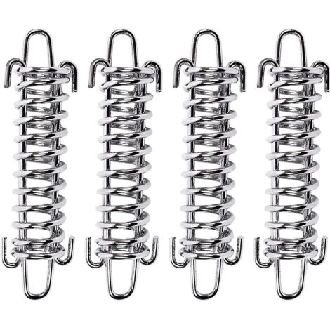 Kit de fixation pour 4 boucles à ressort de tente, ressort en acier, corde robuste pour auvent ou tente de voyage. Accessoires inclus : tendeur de voile d'ombrage, etc. (1/5)